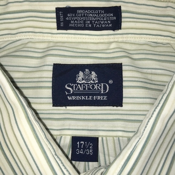 STAFFORD wrinkle free striped long sleeve collard - Picture 2 of 4